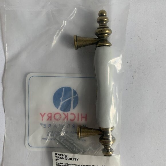 Hickory Hardware Tranquility P703-W White Ceramic Bar Drawer Pull Handle - Picture 4 of 5